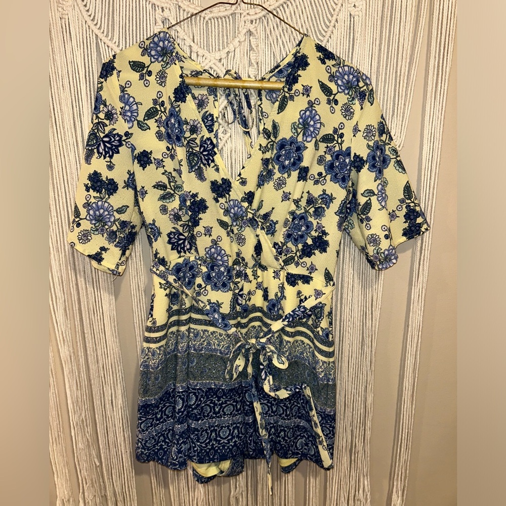 Japanese style romper, floral pattern